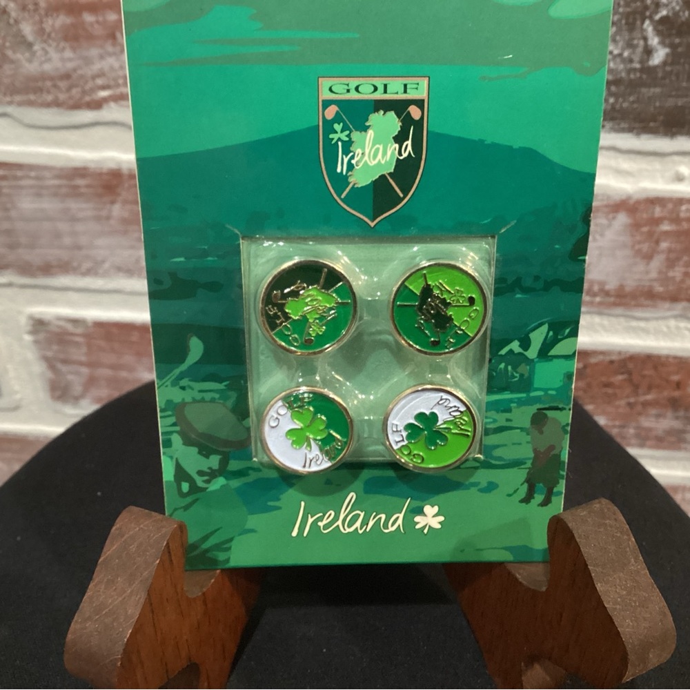 🟢 New Ireland Brass Golf Ball Markers - NIP - Never Opened - Irish Golf - Picture 2 of 4